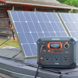 Aimton Portable Power Station with solar panel